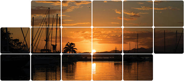 Fiji sunset over the water
